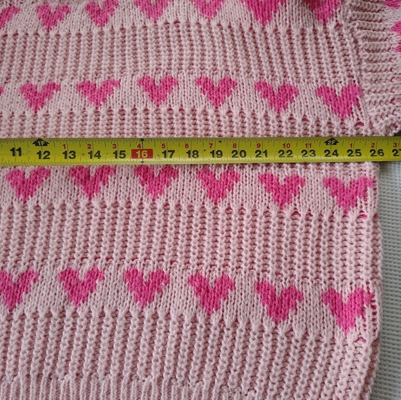 Major Label Group Pink Heart Pattern Sweater Size XL - Picture 3 of 6